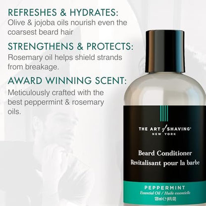 The Art of Shaving Beard Conditioner - Nourishing Beard Softener with Peppermint, 4 Fl Oz Avelisse