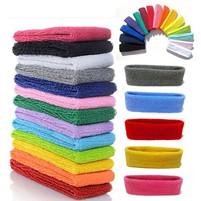 Yeshan 12 Pack Wicking Stretchy Athletic Sweatband - Sport Headbands for Men and Women, Yoga Headwrap, Towel Material Hairband Avelisse