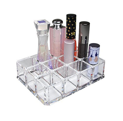 Clear Acrylic Cosmetic Organizer - 12 Slot Lipstick & Lip Gloss Holder by GQ