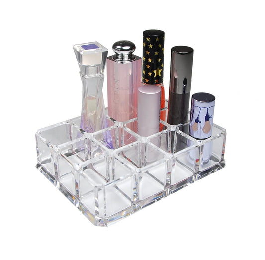 Clear Acrylic Cosmetic Organizer - 12 Slot Lipstick & Lip Gloss Holder by GQ
