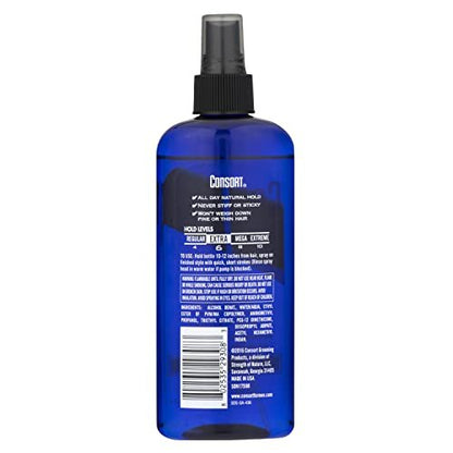 Consort Extra Hold Non-Aerosol Hair Spray Pump for Men - Unscented, Fast Drying, 8 oz