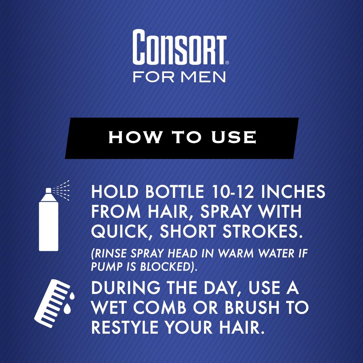 Consort Extra Hold Non-Aerosol Hair Spray Pump for Men - Unscented, Fast Drying, 8 oz - görsel 7