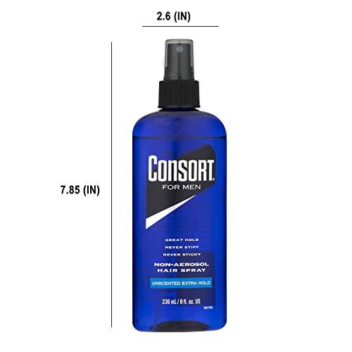 Consort Extra Hold Non-Aerosol Hair Spray Pump for Men - Unscented, Fast Drying, 8 oz - görsel 14