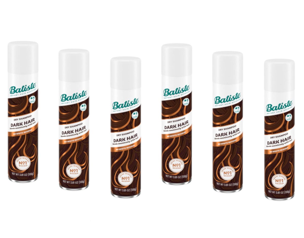 Batiste Dry Shampoo Divine Dark 6.73 oz (Pack of 6) – For Brunettes & Dark Hair Avelisse
