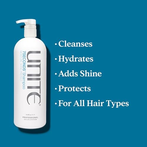 UNITE Hair 7SECONDS Shampoo – Professional Lightweight Daily Cleanser, Boosts Shine, Strengthens & Protects Color, Defends Against UV & Heat Damage – For All Hair Types – 32 Fl Oz Avelisse
