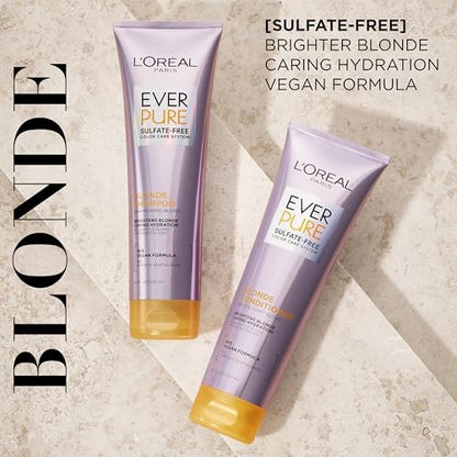 L'Oreal Paris EverPure Blonde Sulfate Free Shampoo for Color-Treated Hair - Neutralizes Brass and Balances - 8.5 Fl Oz