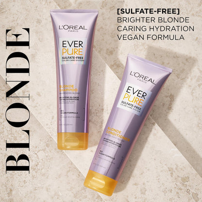 L'Oreal Paris EverPure Blonde Sulfate Free Shampoo for Color-Treated Hair - Neutralizes Brass and Balances - 8.5 Fl Oz