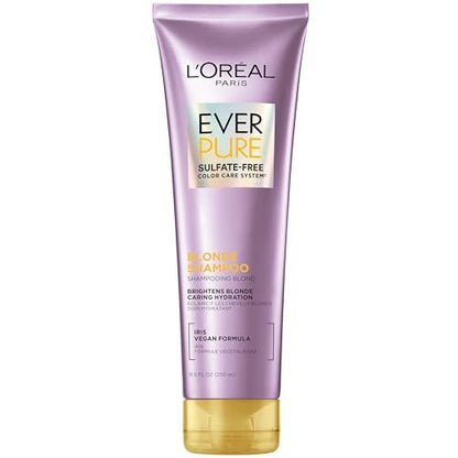 L'Oreal Paris EverPure Blonde Sulfate Free Shampoo for Color-Treated Hair - Neutralizes Brass and Balances - 8.5 Fl Oz