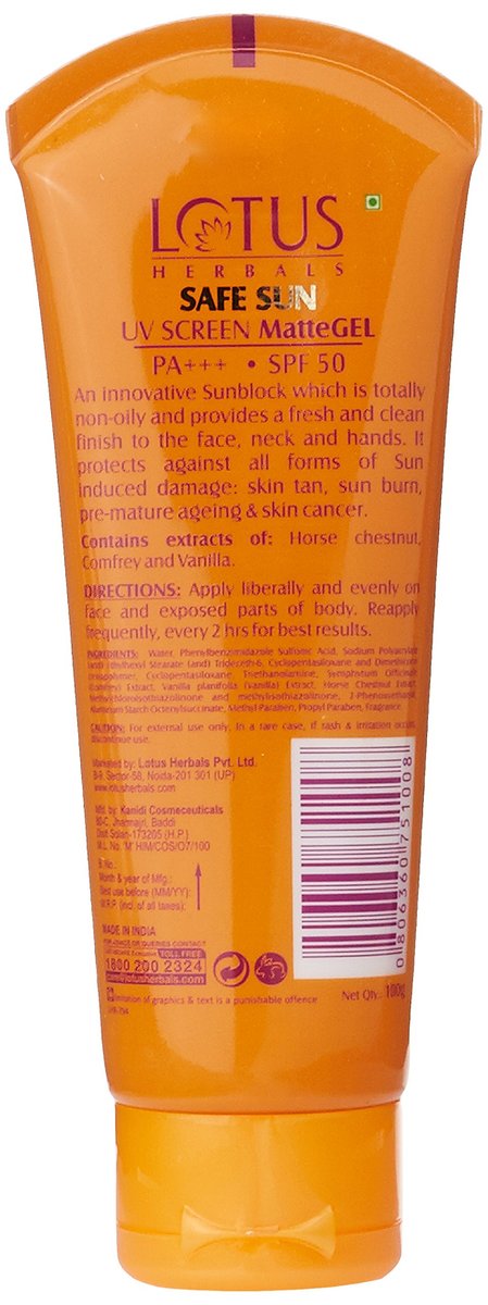 Lotus Herbals Safe Sun UV Screen Matte Gel SPF 50 - 100g (Pack of 2) - görsel 3