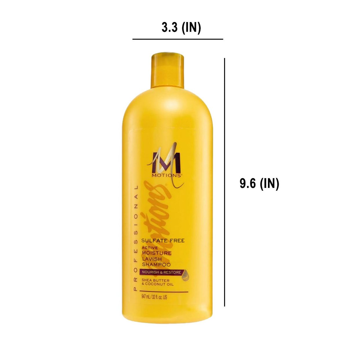 Motions Active Moisture Lavish Shampoo - 32 oz Moisturizing Shampoo for Dry, Damaged Hair Avelisse