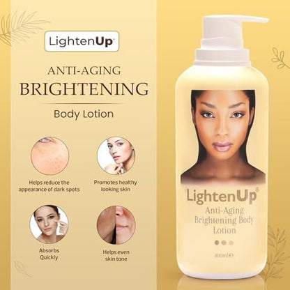LightenUp Anti-Aging Body Lotion 400ml – Brightening Body Lotion with Argan Oil and Shea Butter Avelisse