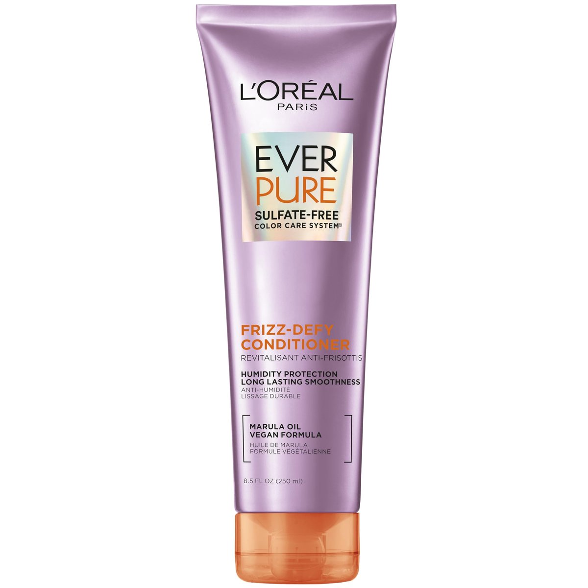 L'Oreal Paris EverPure Sulfate Free Frizz Defy Conditioner with Marula Oil, 8.5 Fl Oz - görsel 1