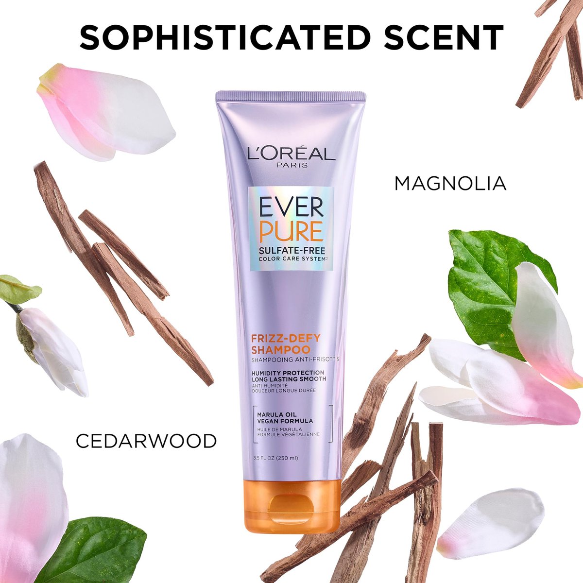 L'Oreal Paris EverPure Sulfate Free Frizz Defy Conditioner with Marula Oil, 8.5 Fl Oz - görsel 9