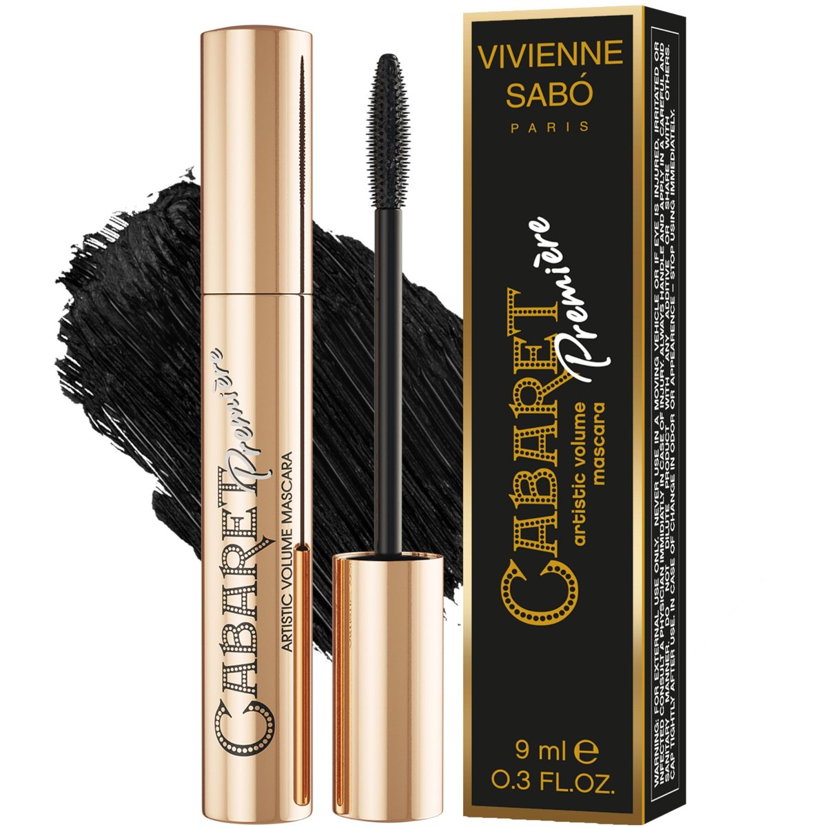 Vivienne Sabó Cabaret Premiere Black Mascara – Volume, Length, Curling, Smudge Proof & Cruelty-Free - görsel 1