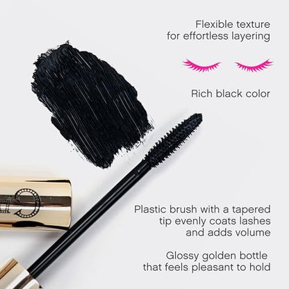 Vivienne Sabó Cabaret Premiere Black Mascara – Volume, Length, Curling, Smudge Proof & Cruelty-Free