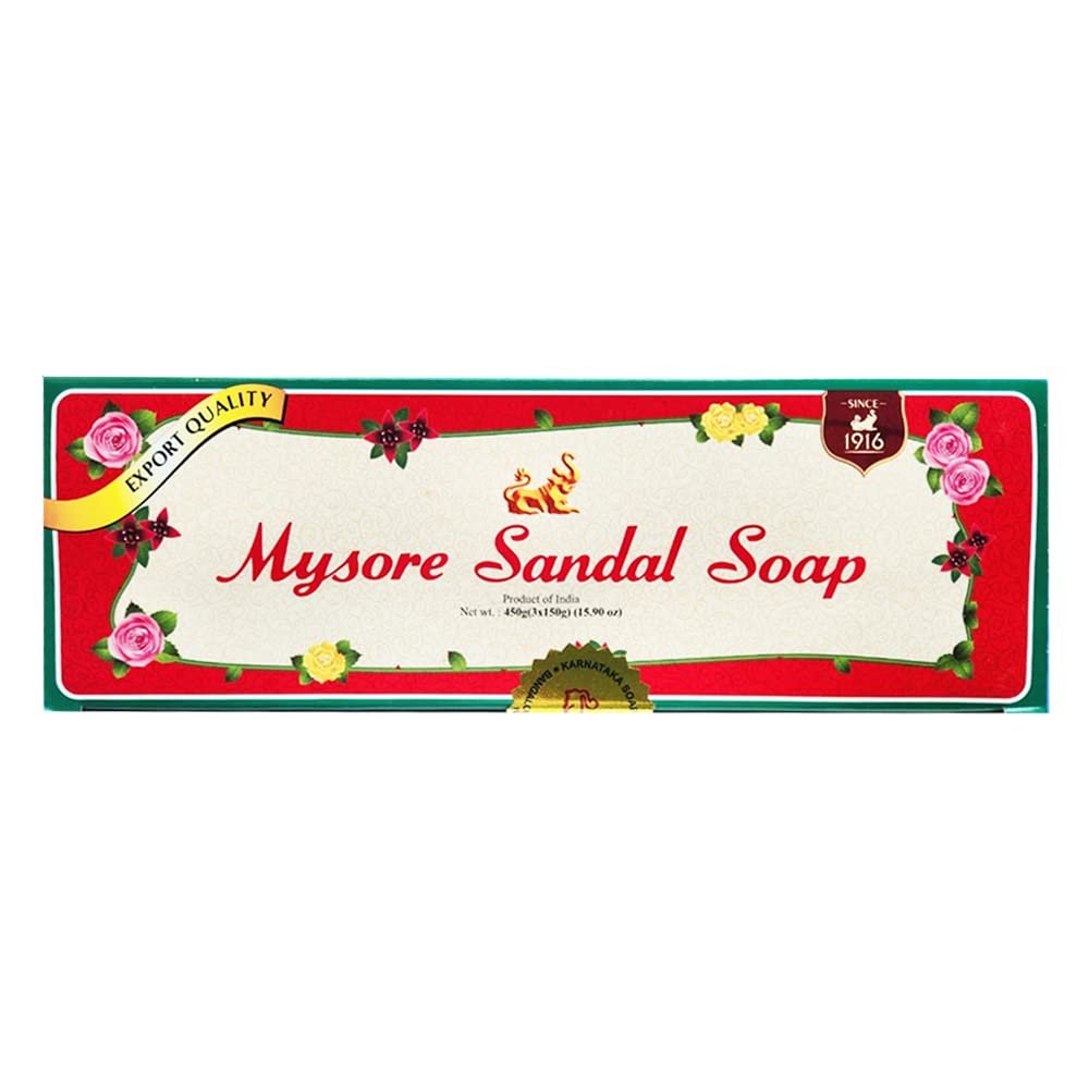 Mysore Sandalwood Soap 150g - Pack of 6 (2 Packs) | Natural Sandalwood Soap Avelisse