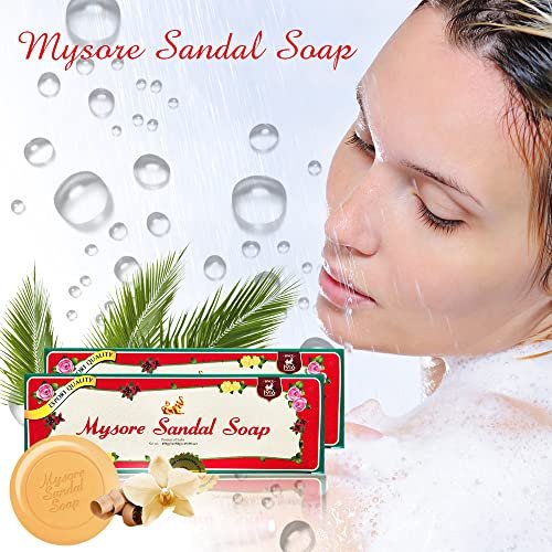 Mysore Sandalwood Soap 150g - Pack of 6 (2 Packs) | Natural Sandalwood Soap Avelisse