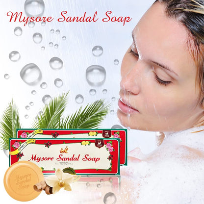 Mysore Sandalwood Soap 150g - Pack of 6 (2 Packs) | Natural Sandalwood Soap Avelisse