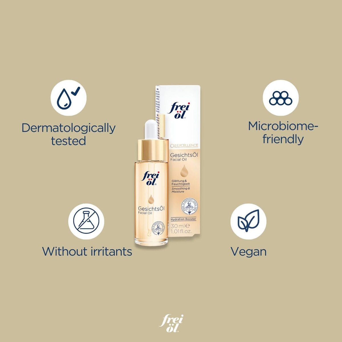 frei öl Facial Oil – Visibly Smooth Skin – Vitamin E & Omega-6 Fatty Acids – Moisturizing Face Oil – Vegan – 30 ml - görsel 9