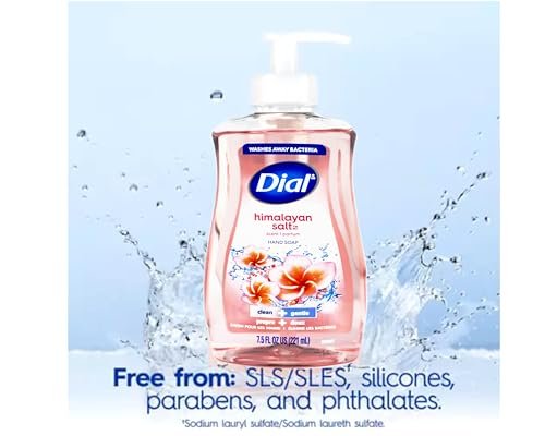 Dial Himalayan Pink Salt & Water Lily Hand Soap with Moisturizer, 7.5 oz (Pack of 6) Avelisse