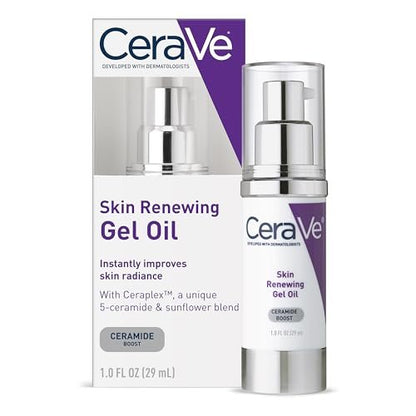 CeraVe Skin Renewing Gel Oil – Daily Hydrating Serum & Face Moisturizer with Hyaluronic Acid, Fragrance-Free, Non-Comedogenic, 1 oz