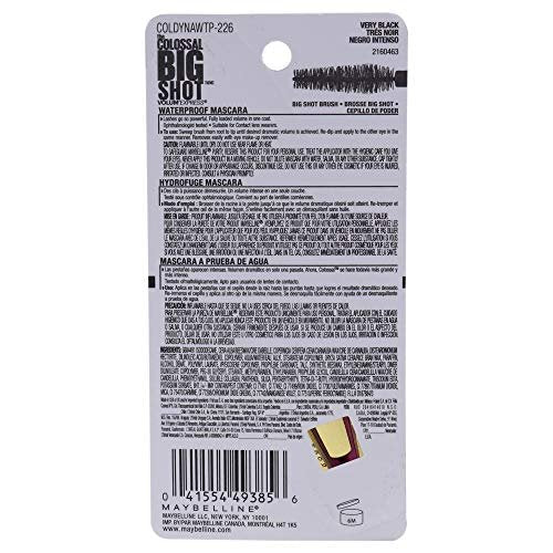 Maybelline New York Volum' Express The Colossal Big Shot Waterproof Mascara - Very Black, 0.32 fl oz - görsel 13