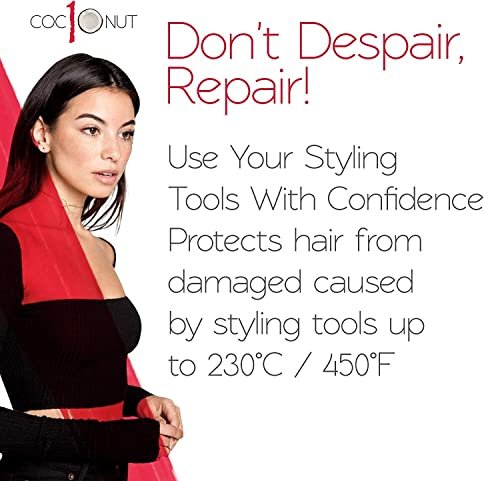 BOLD UNIQ Coconut Thermal Protection Spray - Heat Defense Up To 450°F - Prevents Frizz and Split Ends for All Hair Types - 8.45 fl oz Avelisse
