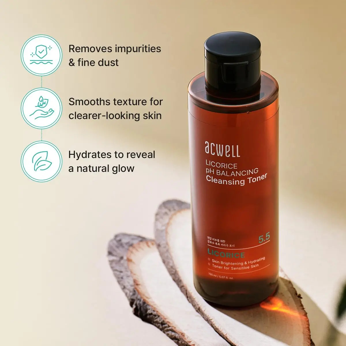 ACWELL Licorice pH 5.5 Balancing Toner - Alcohol-Free Hydrating Facial Astringent for Skin Clarifying & Hydration Boosting, 5.07 fl oz Avelisse