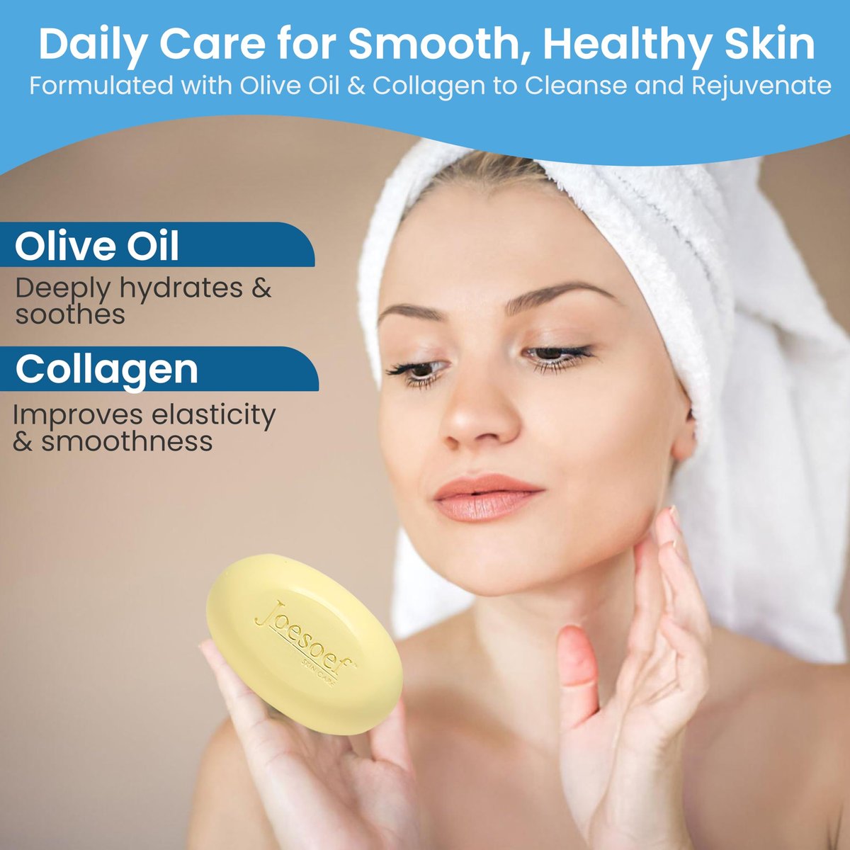 JOESOEF SKIN CARE Olive Oil and Collagen Moisturizing Soap – 100g (3.53 oz) Avelisse