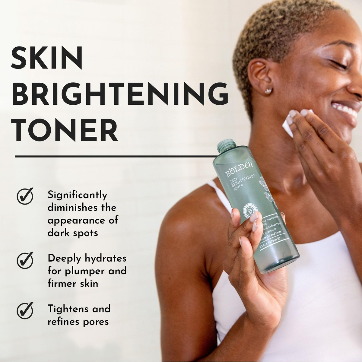 Bolden Skin Brightening Toner for Face - Exfoliating Toner for Oily Skin with AHA Glycolic Acid, Niacinamide & Hyaluronic Acid | Helps Reduce Breakouts, Fade Dark Spots & Refine Pores | 8.0 Fl Oz Avelisse
