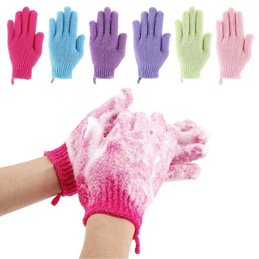 12 Pcs Exfoliating Shower Bath Gloves – Nylon Body Scrubbers for Smooth Skin (6 Pairs) - görsel 1