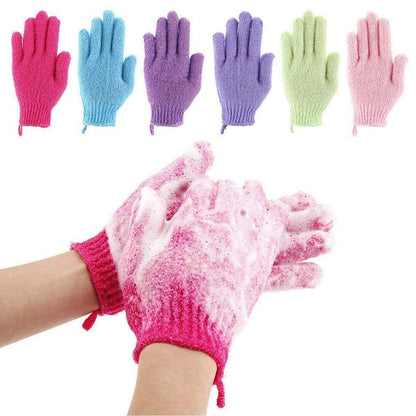 12 Pcs Exfoliating Shower Bath Gloves – Nylon Body Scrubbers for Smooth Skin (6 Pairs)
