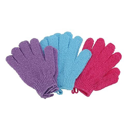 12 Pcs Exfoliating Shower Bath Gloves – Nylon Body Scrubbers for Smooth Skin (6 Pairs)