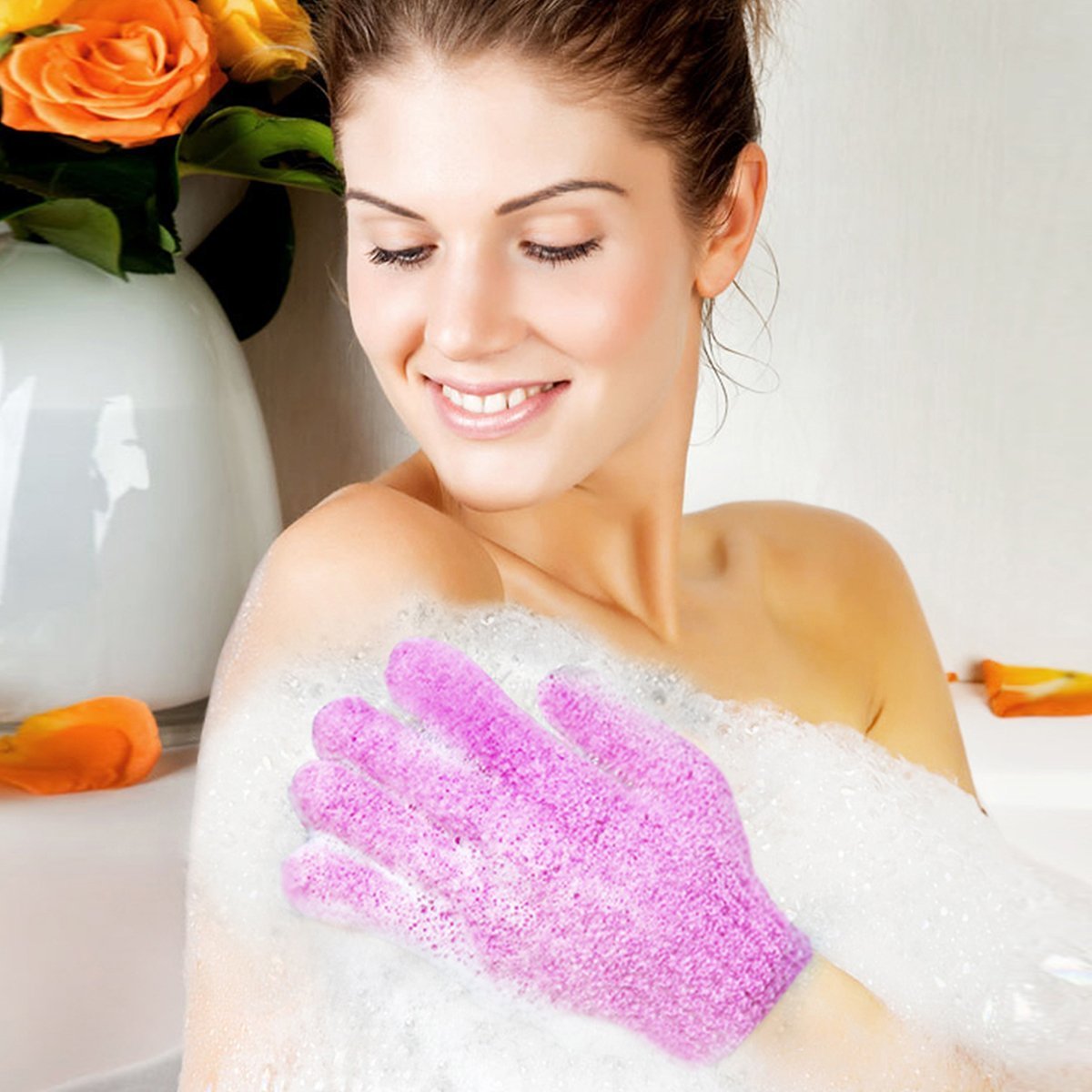 12 Pcs Exfoliating Shower Bath Gloves – Nylon Body Scrubbers for Smooth Skin (6 Pairs) - görsel 11