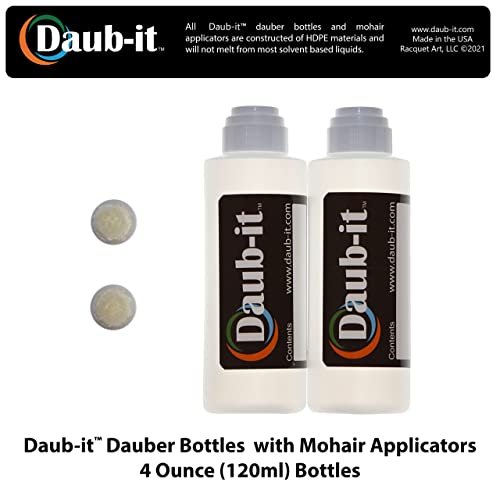 Racquet Art Daub-it Empty Bottles with Applicators - 4 oz - Mohair Dauber - 2 Pack Avelisse