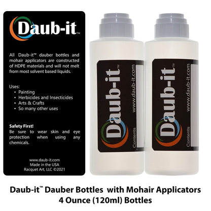 Racquet Art Daub-it Empty Bottles with Applicators - 4 oz - Mohair Dauber - 2 Pack Avelisse