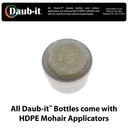 Racquet Art Daub-it Empty Bottles with Applicators - 4 oz - Mohair Dauber - 2 Pack Avelisse
