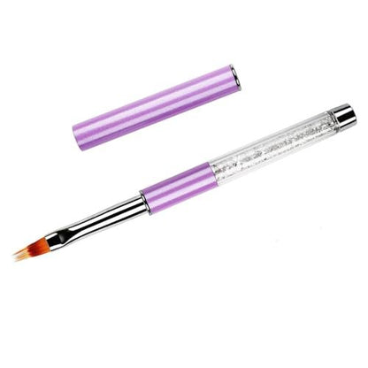 BQAN Nail Ombre Brush with Rhinestone Handle - Professional Gradient Painting Brush for Nail Art, Gel Nails (Purple)