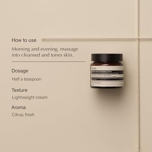Aesop Mandarin Facial Hydrating Cream - Cooling, Toning, Balancing Moisturizer for Normal and Combination Skin, 60 mL Avelisse