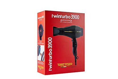 Turbo Power Twin Turbo 3900 Advanced Hair Dryer - Black (Ceramic, 1 Count) Avelisse