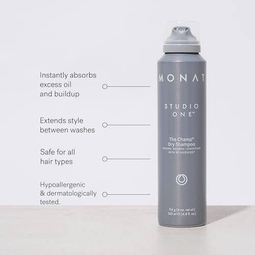 MONAT Studio One The Champ Conditioning Dry Shampoo – Waterless Shampoo for All Hair Types, Absorbs Oil & Dirt (4 oz) Avelisse