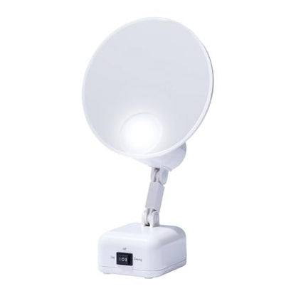 Floxite FL-615-2 15X Magnifying Mirror with Light - Lighted Travel Makeup Mirror, LED, Tabletop, Portable Vanity Mirror for Desk Bathroom, Electric Plug In, Dove White Avelisse