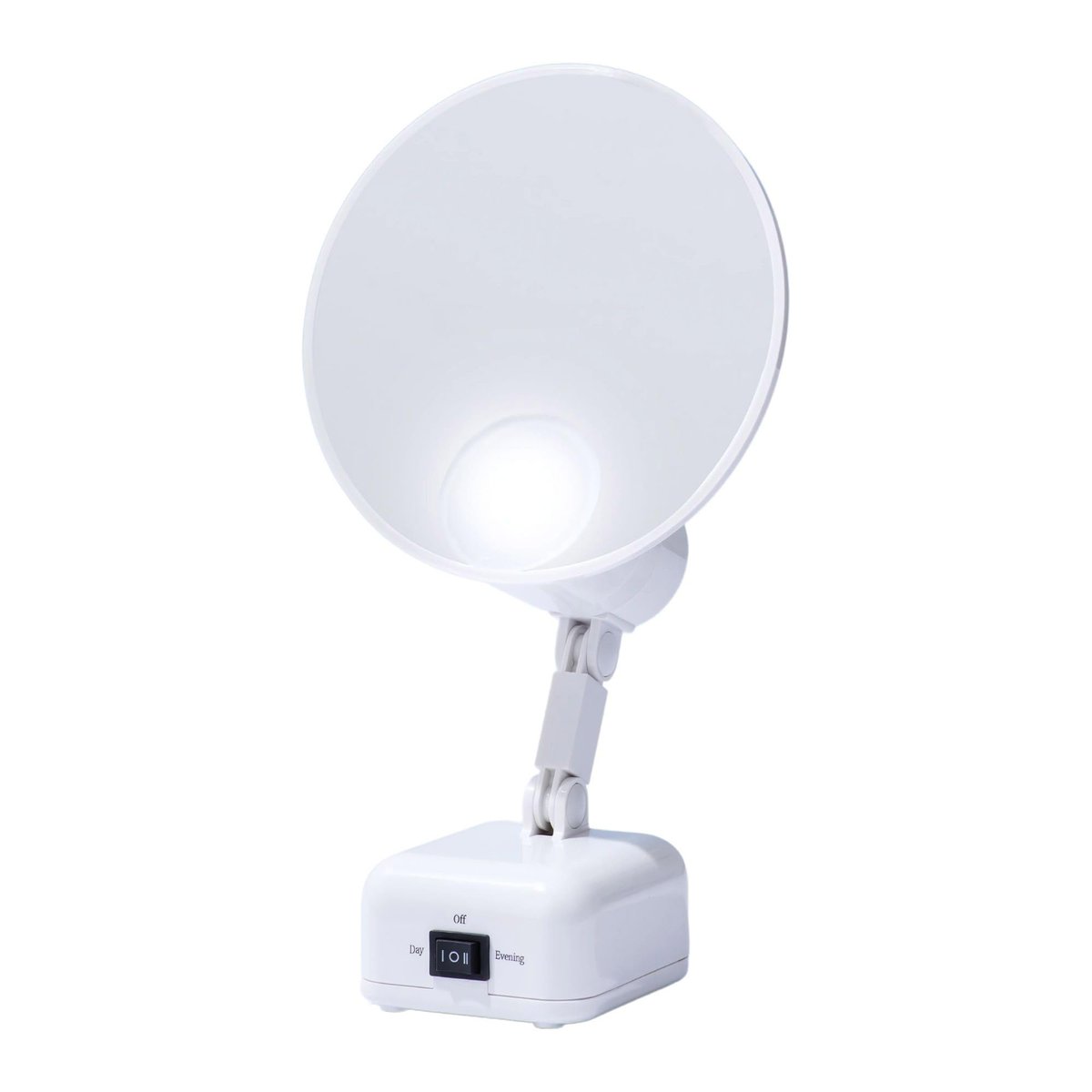 Floxite FL-615-2 15X Magnifying Mirror with Light - Lighted Travel Makeup Mirror, LED, Tabletop, Portable Vanity Mirror for Desk Bathroom, Electric Plug In, Dove White Avelisse