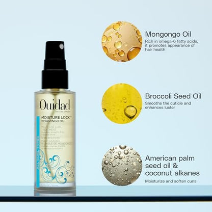 Ouidad Moisture Lock Mongongo Hair Oil for Curly Hair - Multi-Use Leave-In Treatment, Hydrates, Smoothes & Restores Luster, All Curl Types, 1.7 fl oz Avelisse
