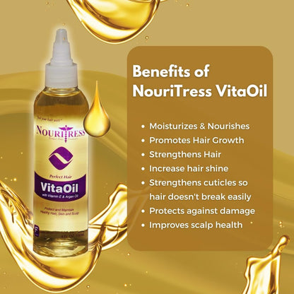 NouriTress Perfect Hair VitaOil - Rosemary & Argan Oils with 14 Essential Oils - Promotes Hair Growth - 4 oz