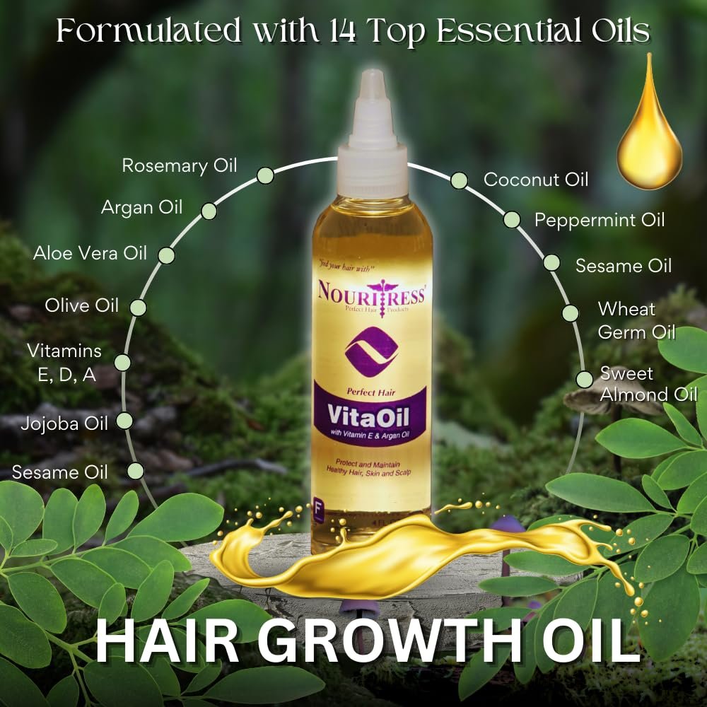 NouriTress Perfect Hair VitaOil - Rosemary & Argan Oils with 14 Essential Oils - Promotes Hair Growth - 4 oz - görsel 2