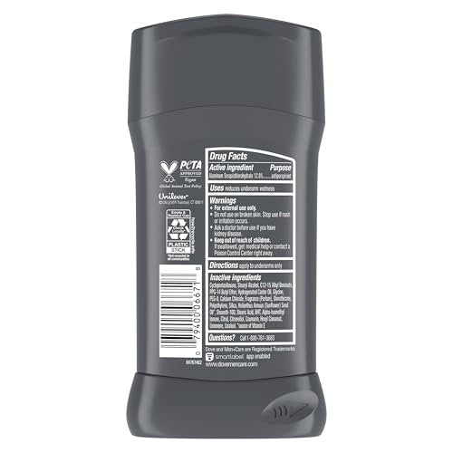 Dove Men+Care Antiperspirant Deodorant Stick, Clean Comfort, 72-Hour Sweat & Odor Protection, 2.7 oz (Pack of 4) Avelisse