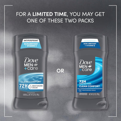 Dove Men+Care Antiperspirant Deodorant Stick, Clean Comfort, 72-Hour Sweat & Odor Protection, 2.7 oz (Pack of 4) Avelisse