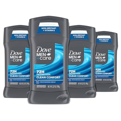 Dove Men+Care Antiperspirant Deodorant Stick, Clean Comfort, 72-Hour Sweat & Odor Protection, 2.7 oz (Pack of 4) Avelisse