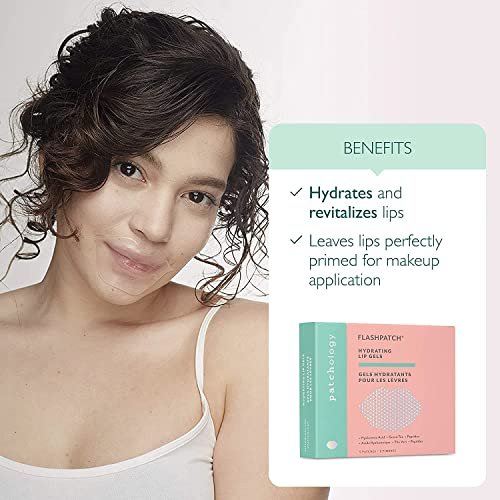 Patchology FlashPatch Hydrating Lip Mask Gels with Hyaluronic Acid, Green Tea & Peptides – Ultra Moisturizing Lip Treatment for Dry Lips (5 Count) - görsel 4